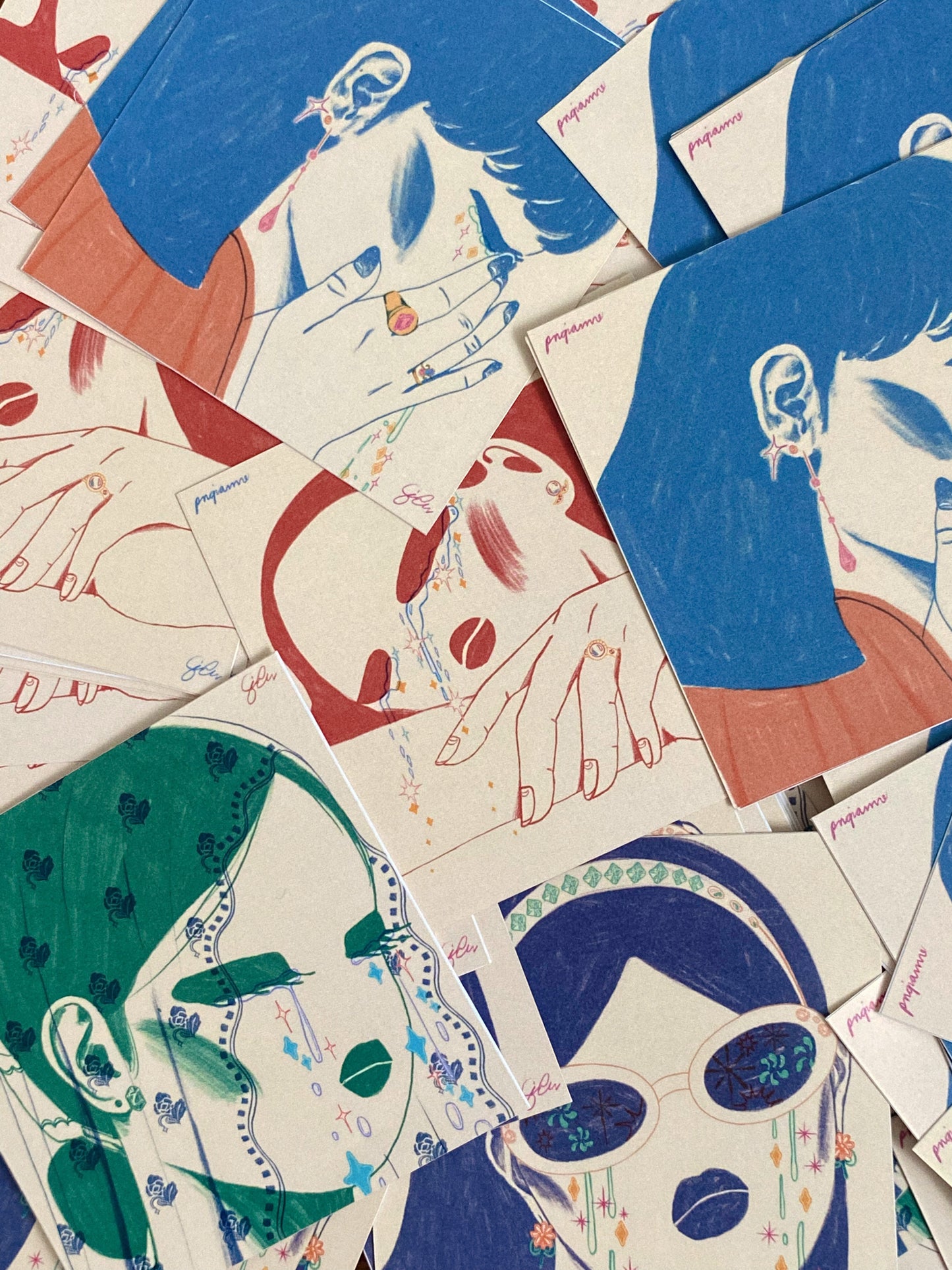 Crying Ladies Square Stickers