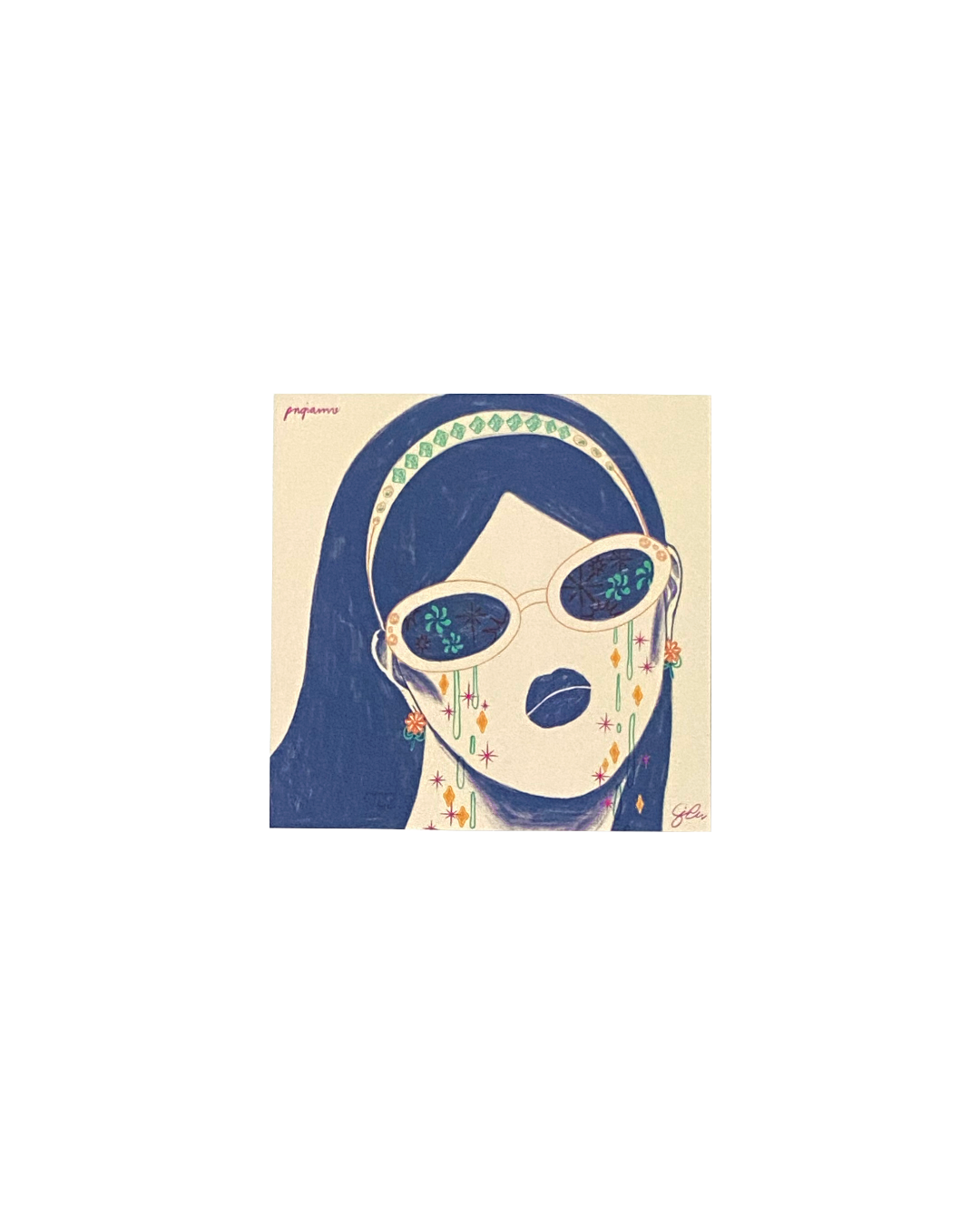 Crying Ladies Square Stickers
