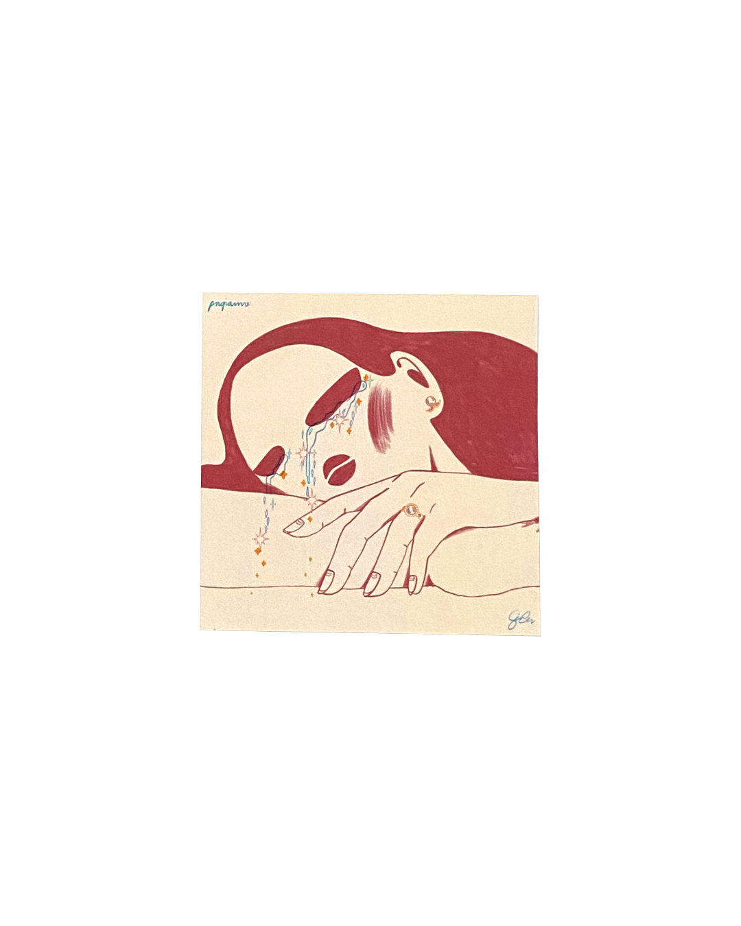Crying Ladies Square Stickers
