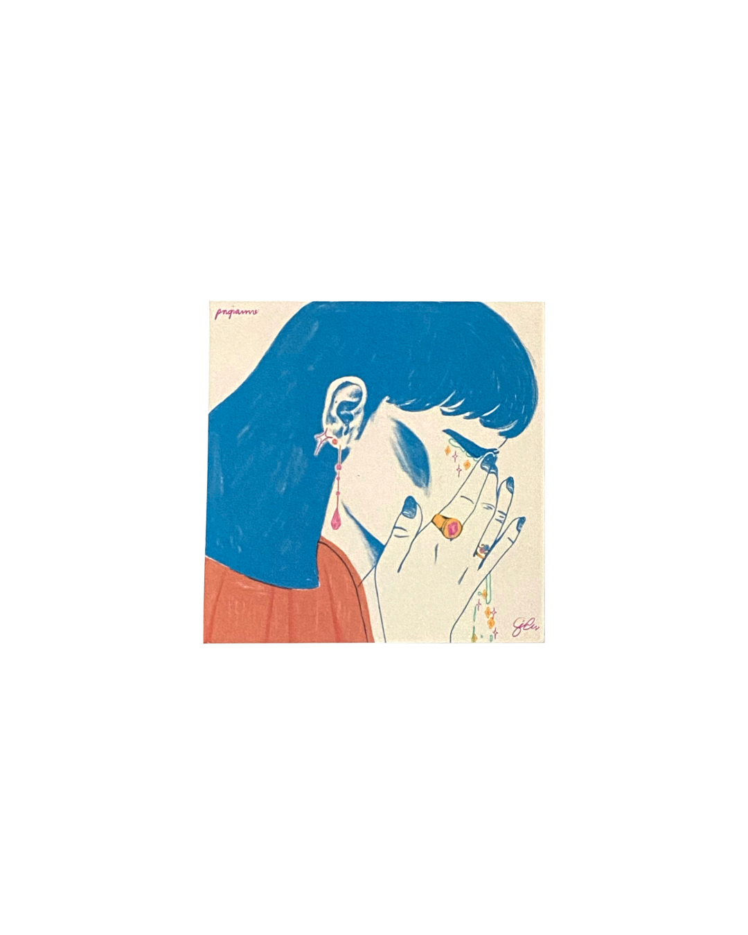 Crying Ladies Square Stickers