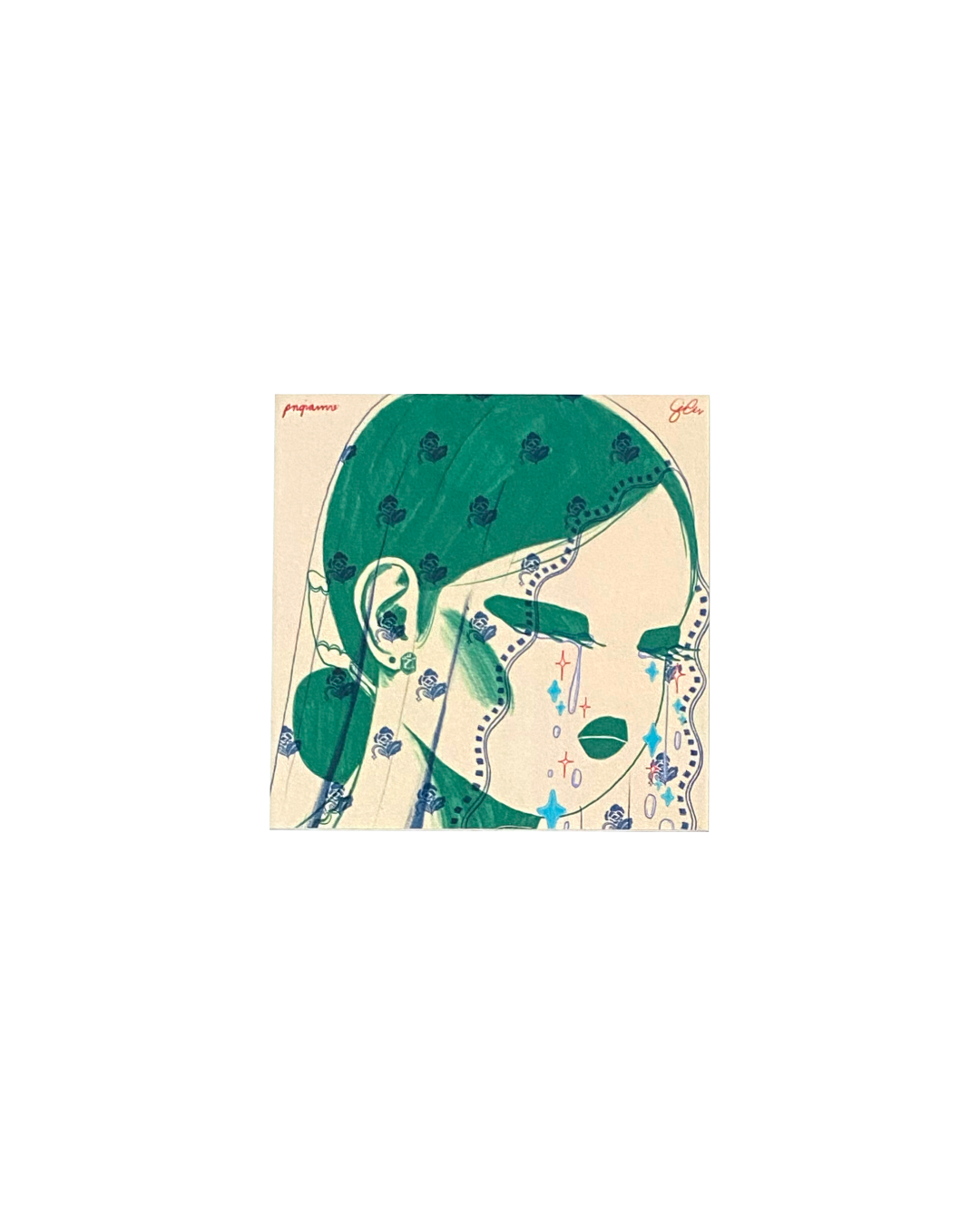 Crying Ladies Square Stickers