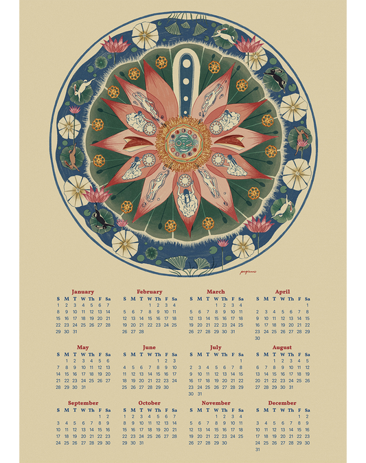Moon Lotus & Rabbit - Wall Calendar